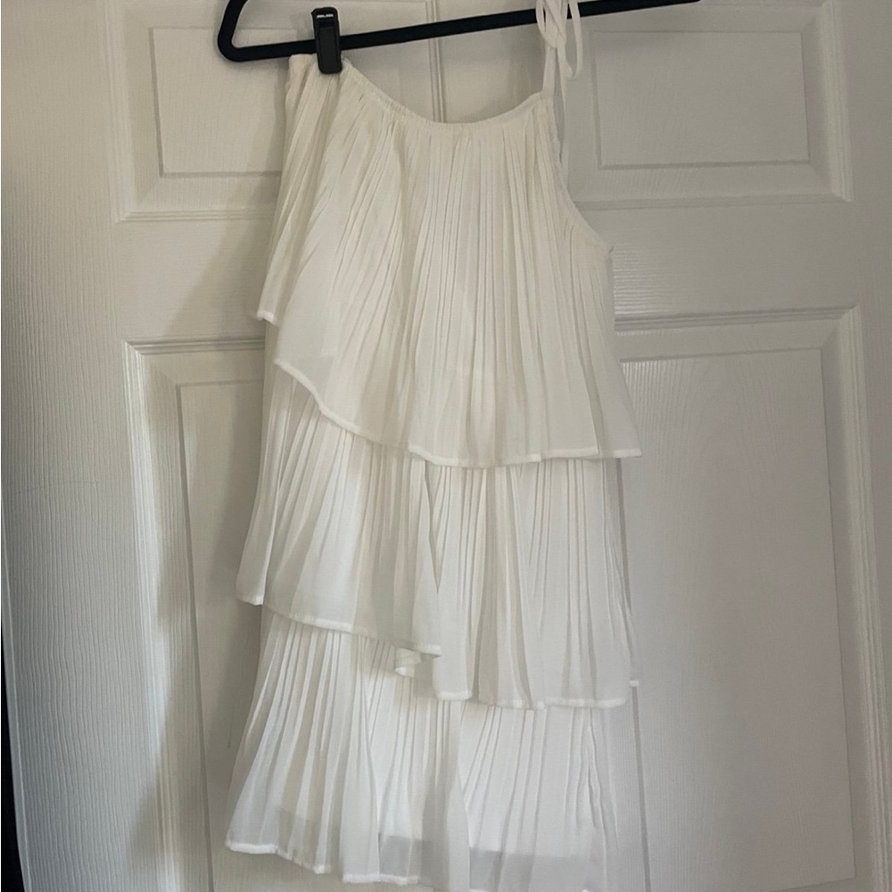 Lulu's White Tiered Mini Dress